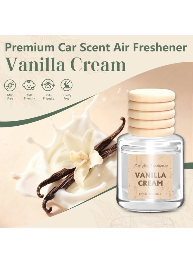 AROIC Hanging Car Air Freshener, 6 Pack Vanilla Cream Long Lasting & Refillable Air Freshener, Natural Plant Essential Oil Fragrance Aromatherapy Diffuser, Car Accessories Interior Set for Women & Men - Image 3