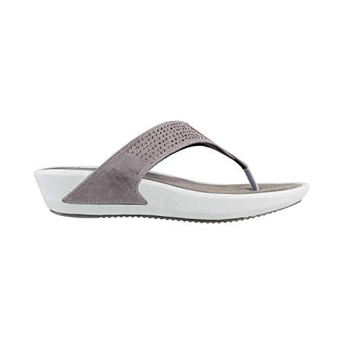 Mochi Womens Synthetic Grey Slippers (Size (7 UK (40 EU)) - Image 2