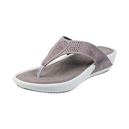 Mochi Womens Synthetic Grey Slippers (Size (7 UK (40 EU)) - Image 1