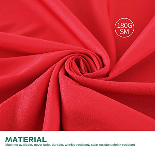 Surmente Red Tablecloth for Round Tables, 90-inch Round Table Cloths for Weddings, Banquets, or Restaurants - Image 3