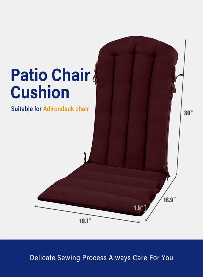 YEFU Adirondack Chair Cushion, Rocking Chair Cushions with Straps, Folding Patio Chair Pad for Indoor and Outdoor, 19.7x18.9x1.5 Inch, Burgundy - Image 2