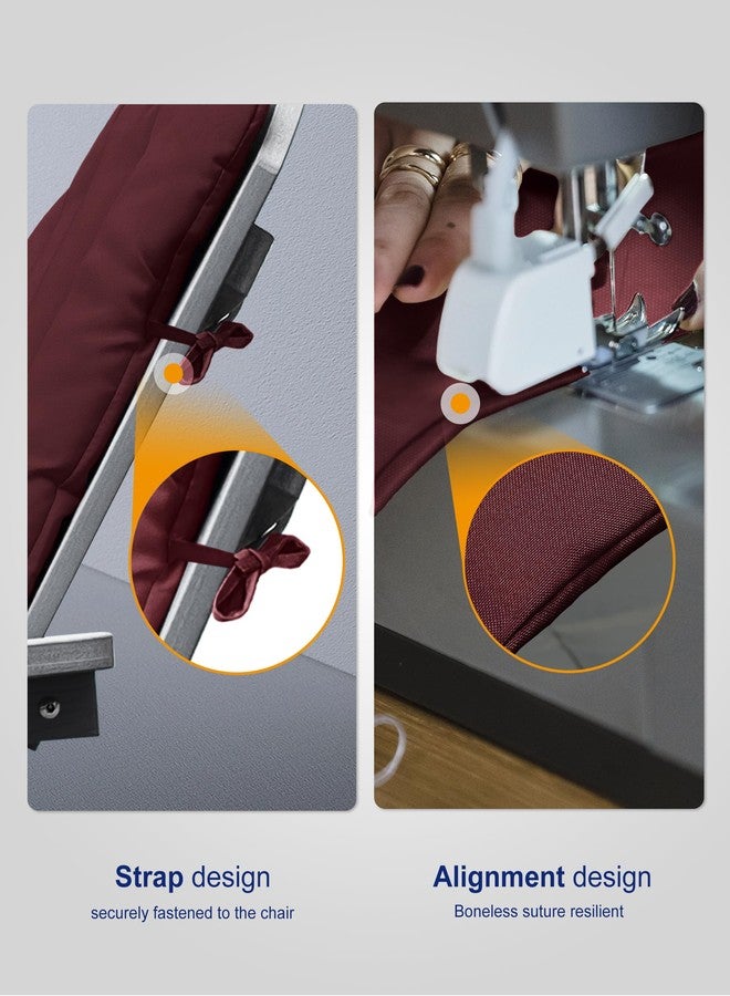 YEFU Adirondack Chair Cushion, Rocking Chair Cushions with Straps, Folding Patio Chair Pad for Indoor and Outdoor, 19.7x18.9x1.5 Inch, Burgundy - Image 5