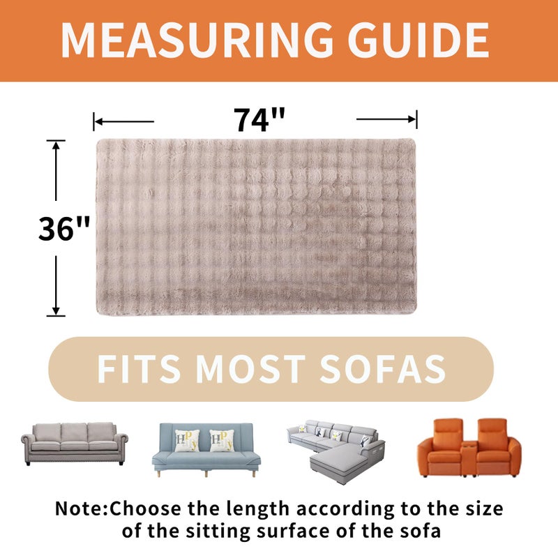 Hittun Waterproof Dog Bed Cover Non Slip Couch Covers for Dogs Washable Soft Faux Fur Sofa Cover Couch Covers for 3 Cushion Couch Sofa Pet Friendly (Khaki) - Image 4
