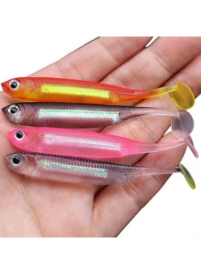 5pcs Blue Jig Head Fishing Soft Lure T Tail Vivid Worm Bait For Carp Bass Swimbait - Image 3