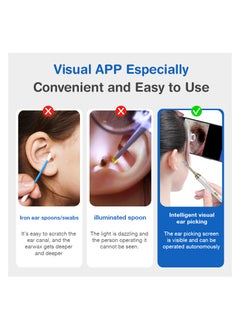 Dr.isla Dr. Isla P9 Intelligent Ear Pick with Camera Wireless WiFi Visual Ear Scoop Wax Cleaner Tool Bebird Wifi Smart Visual Ear Cleaner Wax Remover Endoscope Earpick Tool 500W High Precision Camera WIFI Android/IOS Connect Ear Cleaner Earwax Cleaner ( White )  - Image 5