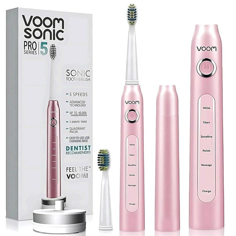 Voom Sonic Pro 5 Electric Toothbrush for Adults - Ultrasonic Electric Toothbrushes with Replacment Brush Head, Dentist Recommended Power Sonic Toothbrush with 5 Modes - Image 3