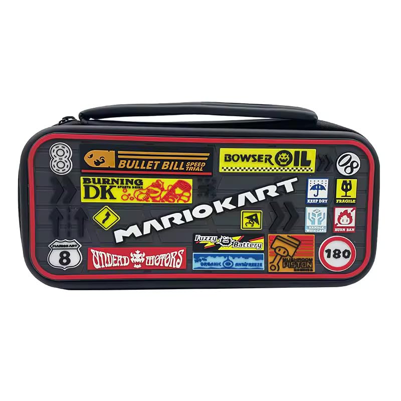 PSS Travel Case for Switch Storage Pouch Portable Carry Case Bag Protective Hard Shell Compatible for Switch OLED/All Switch Console with Game Card Slots (Switch Accessories) (Mario - Kart) - Image 1
