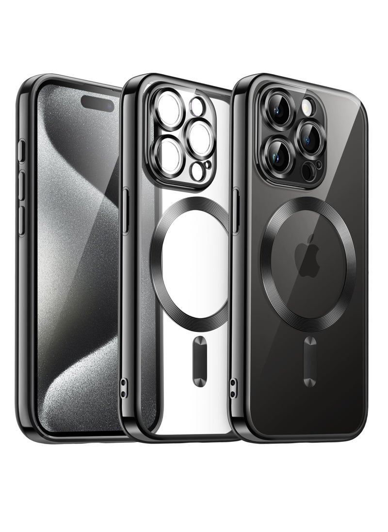 BORTONY - iPhone 15 Pro Max Case Compatible with MagSafe Drop Protection Built-in Camera Lens Protector Luxury Plating Soft TPU Ultra Slim Magnetic Cover for iPhone 15 Pro Max 6.7inch - Image 1