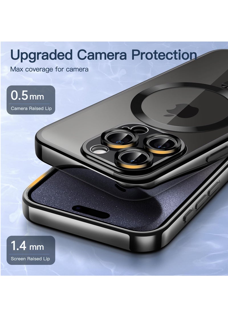 BORTONY - iPhone 15 Pro Max Case Compatible with MagSafe Drop Protection Built-in Camera Lens Protector Luxury Plating Soft TPU Ultra Slim Magnetic Cover for iPhone 15 Pro Max 6.7inch - Image 1