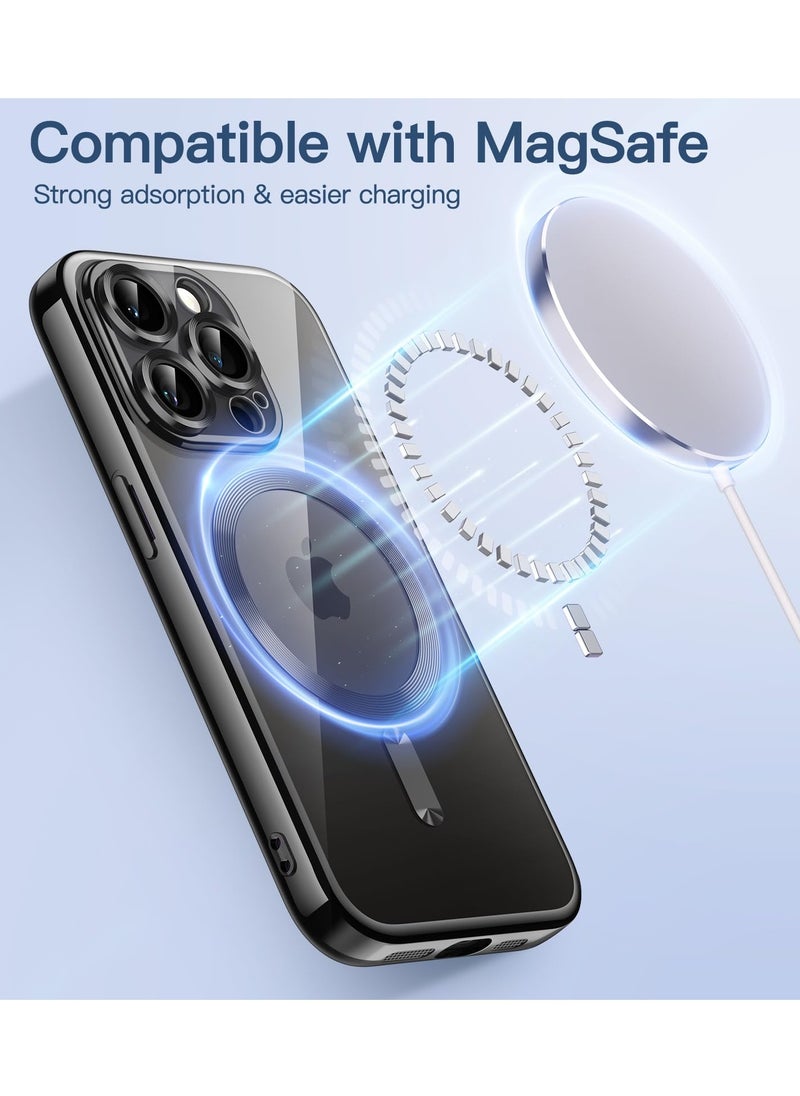 BORTONY - iPhone 15 Pro Max Case Compatible with MagSafe Drop Protection Built-in Camera Lens Protector Luxury Plating Soft TPU Ultra Slim Magnetic Cover for iPhone 15 Pro Max 6.7inch - Image 1