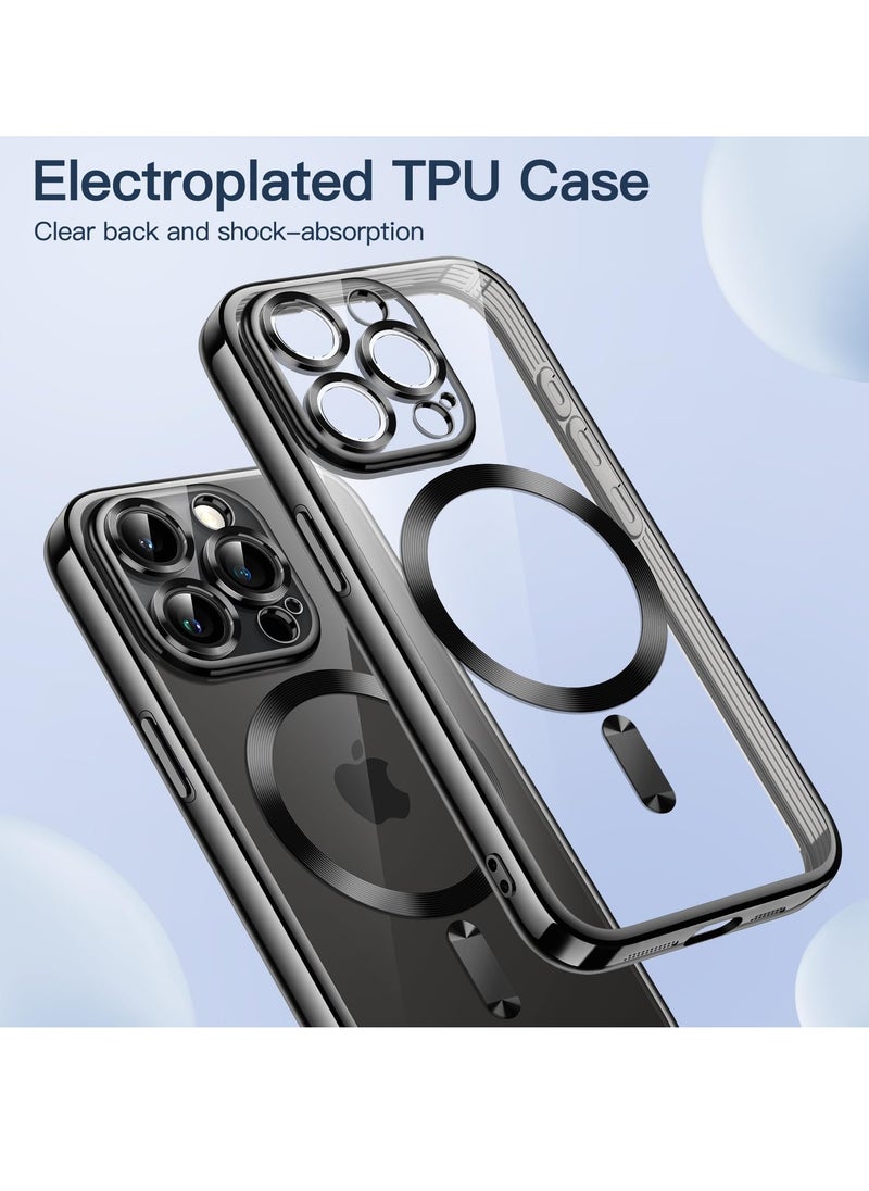 BORTONY - iPhone 15 Pro Max Case Compatible with MagSafe Drop Protection Built-in Camera Lens Protector Luxury Plating Soft TPU Ultra Slim Magnetic Cover for iPhone 15 Pro Max 6.7inch - Image 1