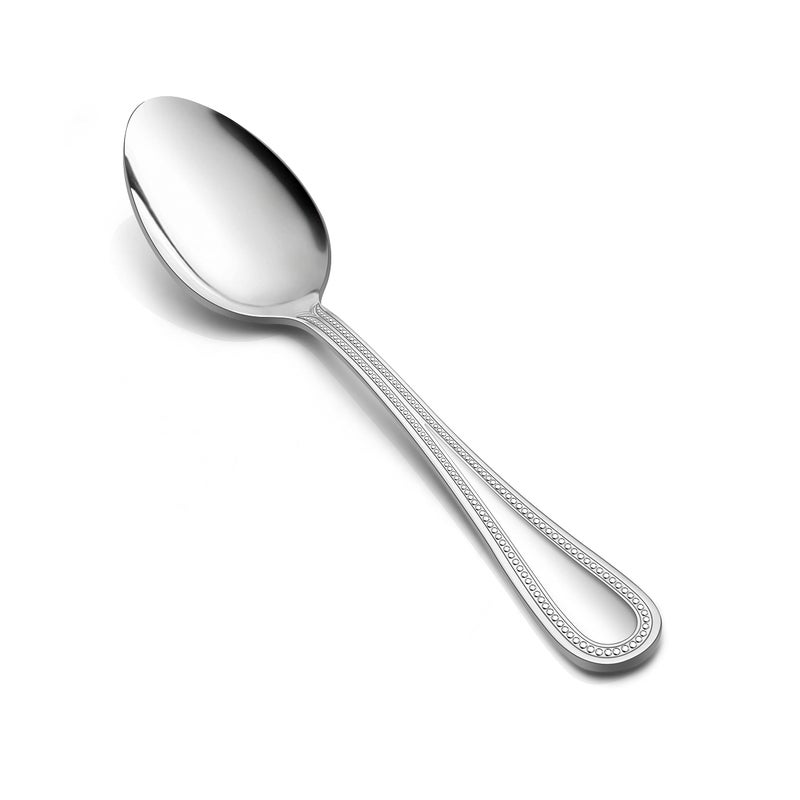 Dinner Spoons Set of 12 Efar Stainless Steel Spoons Silverware with Pearled Edge for HomeKitchenRestaurant Mirror Polished  Dishwasher safe79 Inches