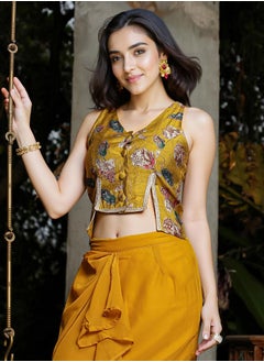 قصة Women's Mustard Yellow Ethereal Blossom Co-Ord Set  - Image 2
