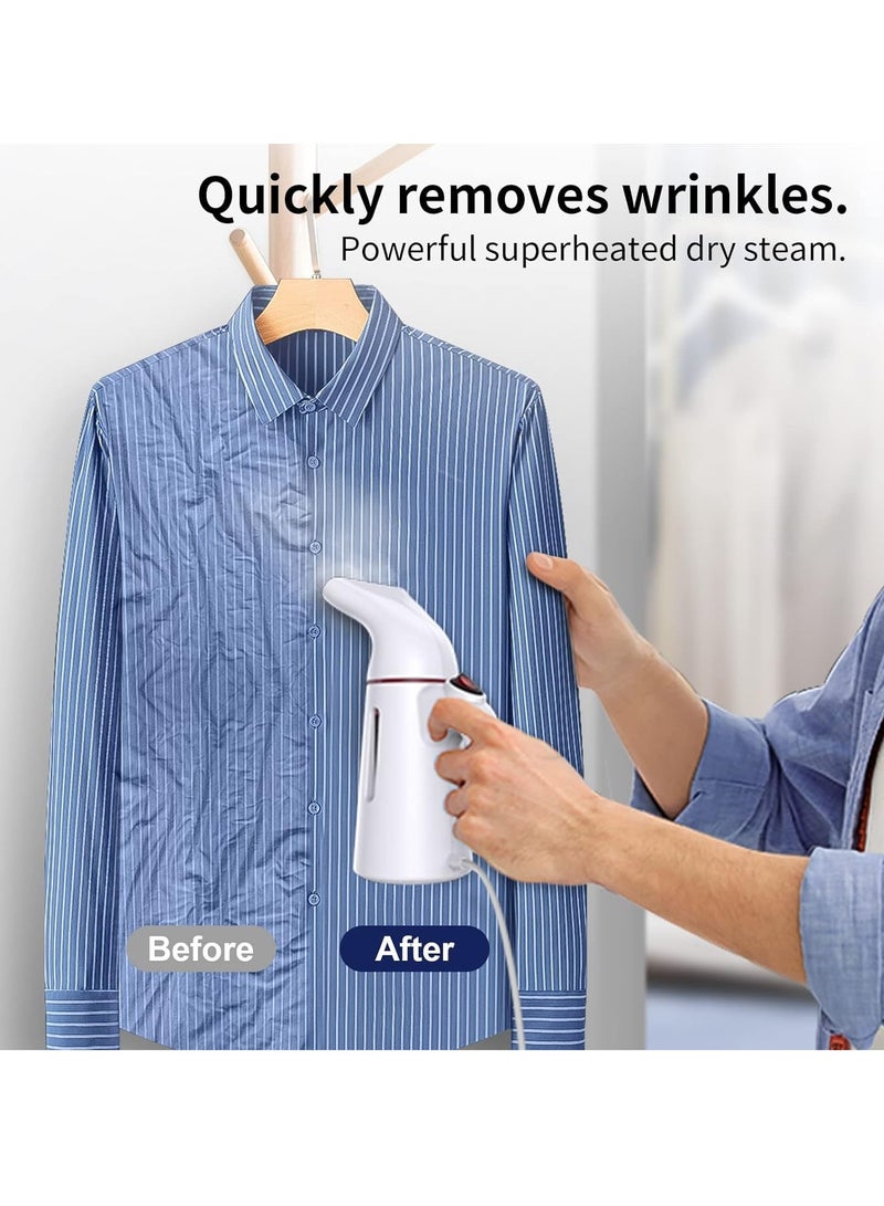 SYOSI مكواة بخار للملابس، مكواة بخار محمولة للسفر، تسخين سريع في 45 ثانية للملابس، مكواة بخار محمولة لإزالة التجاعيد من الأقمشة، مناسبة لجميع الأقمشة الحريرية والقطنية والصوفية والكتان وما إلى ذلك - Image 2