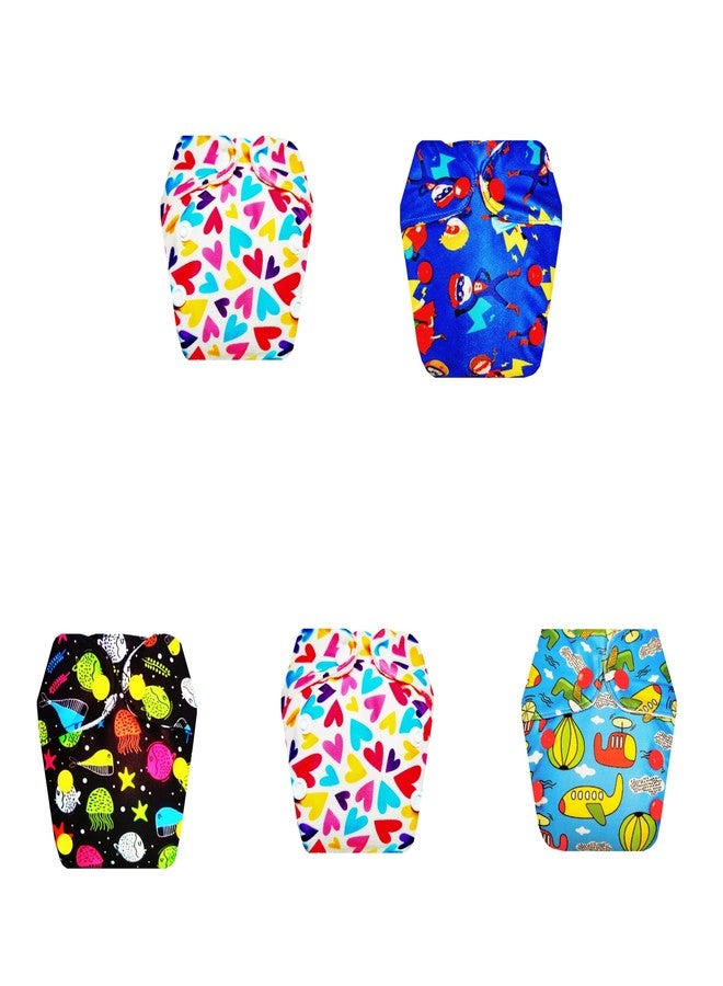 Dumbledo Premium Newborn Cloth Diaper with Integrated Insert (Pack of 5) | Dry Feel and Comfortable | Breathable | Travel Friendly | Ideal for Toddlers | 0 - 4 Months | Unisex Baby - Image 1