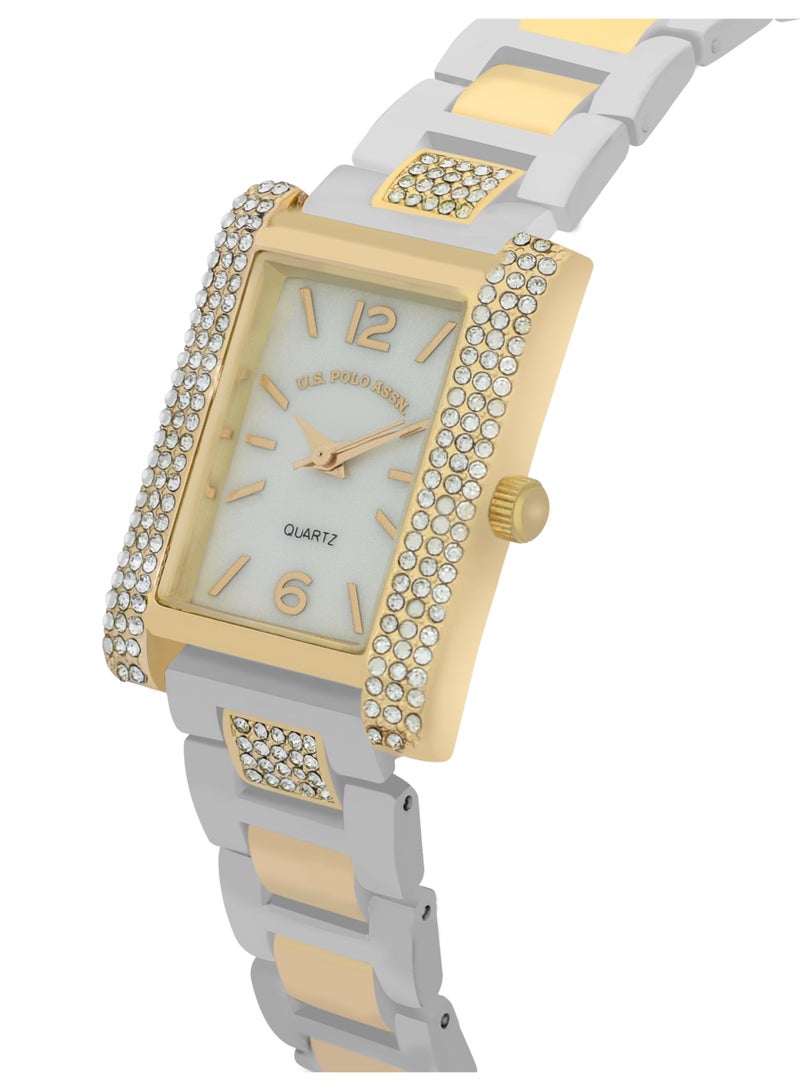 U.S. Polo Assn. Women's Quartz Watch Analog Display and dual tone Set watch - Image 2