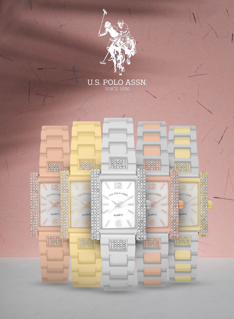 U.S. Polo Assn. Women's Quartz Watch Analog Display and dual tone Set watch - Image 4