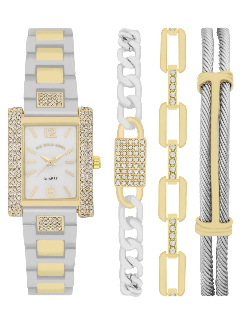 U.S. Polo Assn. Women's Quartz Watch Analog Display and dual tone Set watch - Image 1