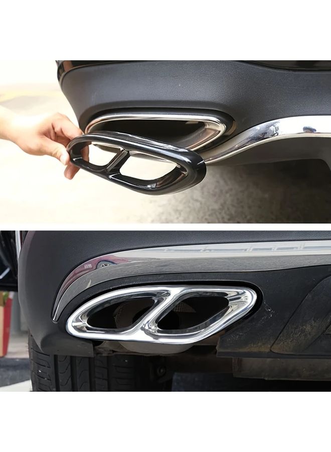 Quad Outlet Exhaust Muffler Pipe Cover Frame Decoration In Silvery Color - Image 1