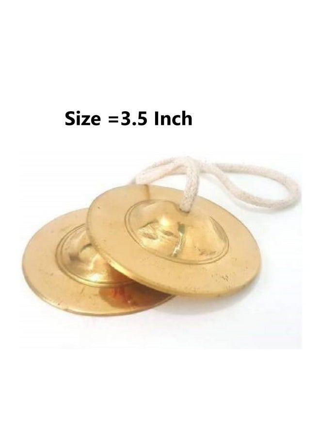 UAPAN UAPAN Metal Craft Manjeera Traditional Instrument Indian Music (3.5 Inches)  - Image 2