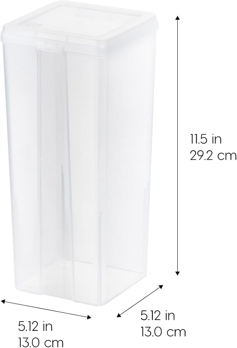 IrisUSA Vertical Plastic Flip Top Storage Containers Bins with Lids for Pantry, Home, Office, Organization, Large, Stackable Hinged Organizer with Latches, Clear, 6 Pack - Image 4