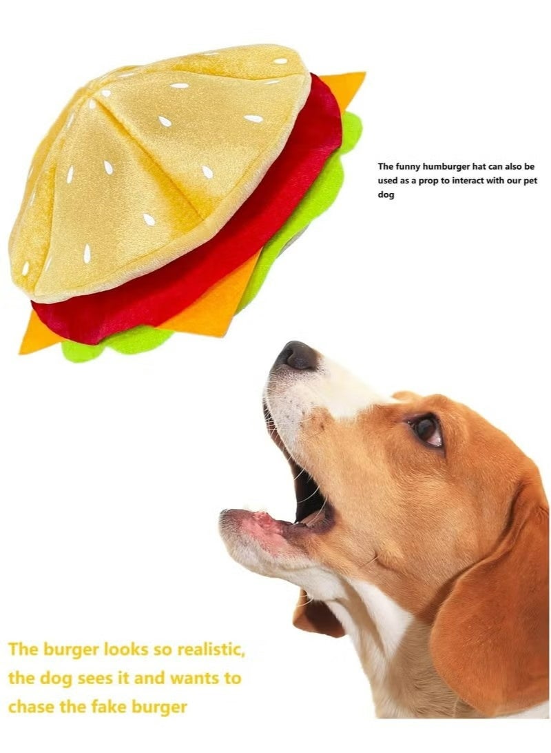 Funny Hamburger Hat, Cheeseburger Headwear Fun Fast Food Party Costume Supplies Halloween Crazy Role Play Hat Dress Up Hats for Adult Teens - Image 3