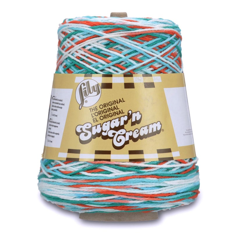 Lily Sugar'n Cream Cotton Cone Yarn, 14 oz, Ahoy Ombre, 1 Cone - Image 1