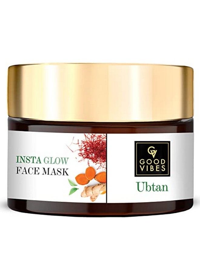 Good Vibes Ubtan Insta Glow Face Mask 50 G | Brightening Cleansing Smoothening Face Pack For All Skin Types | With Turmeric Saffron Sunflower Seed Oil | No Parabens Sulphates & Mineral Oil  - Image 1