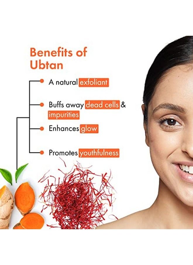 Good Vibes Ubtan Insta Glow Face Mask 50 G | Brightening Cleansing Smoothening Face Pack For All Skin Types | With Turmeric Saffron Sunflower Seed Oil | No Parabens Sulphates & Mineral Oil  - Image 4