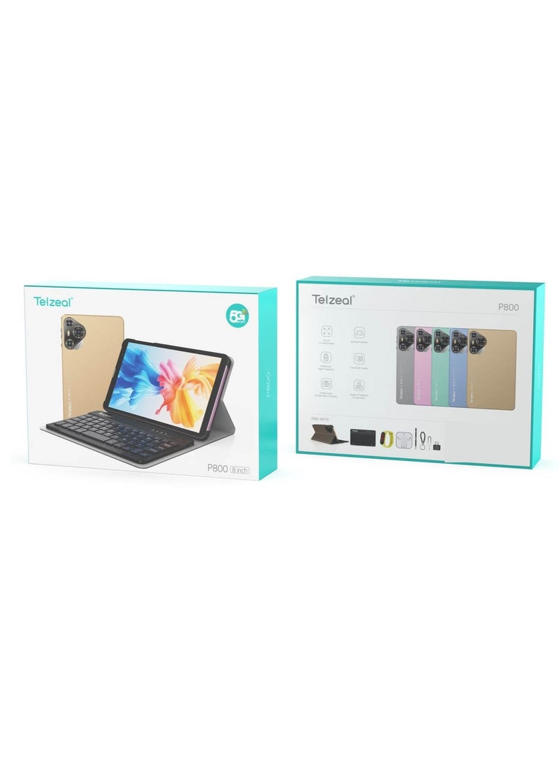 Telzeal P800 Tablet 8 Inch Android 12 Tablet with Dual SIM 6GB RAM 256GB ROM 5G WiFi 5000mAh Battery and Wireless Keyboard Gray - Image 5