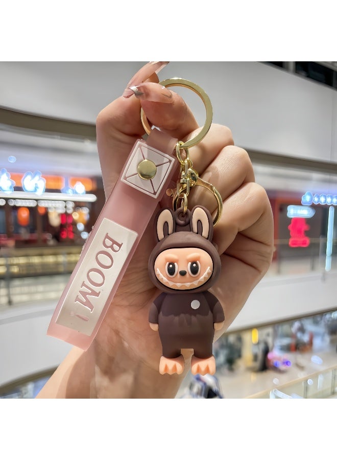 LABUBU Cartoon Labubu Little Sheep Keychain Pendant Silicone Three-dimensional Figurine Schoolbag Pendant 
