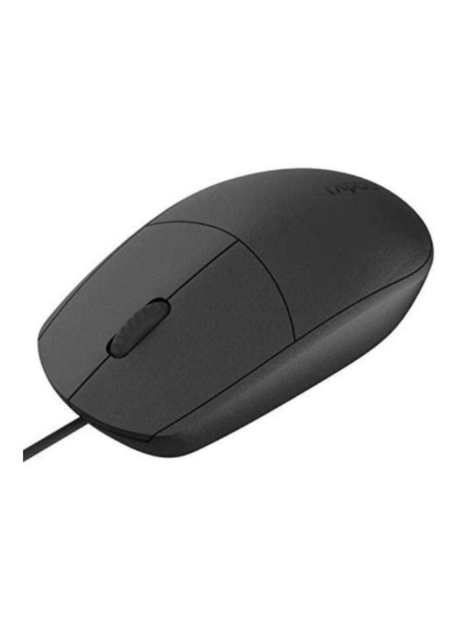 Rapoo N100 Wired Optical USB Mouse Black - Image 2