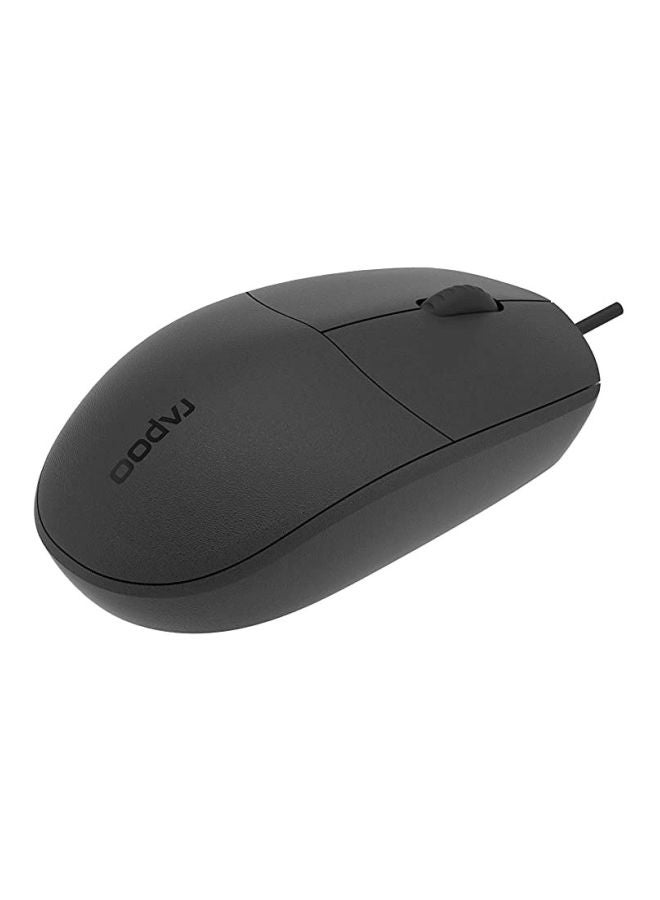 Rapoo N100 Wired Optical USB Mouse Black - Image 4