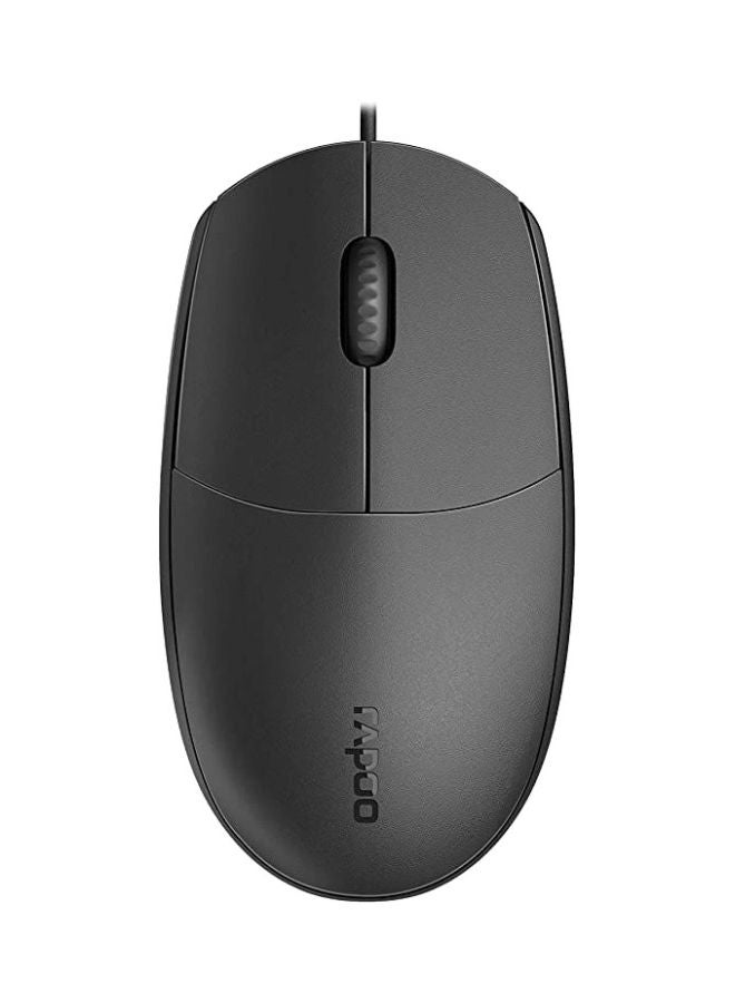 Rapoo N100 Wired Optical USB Mouse Black - Image 1