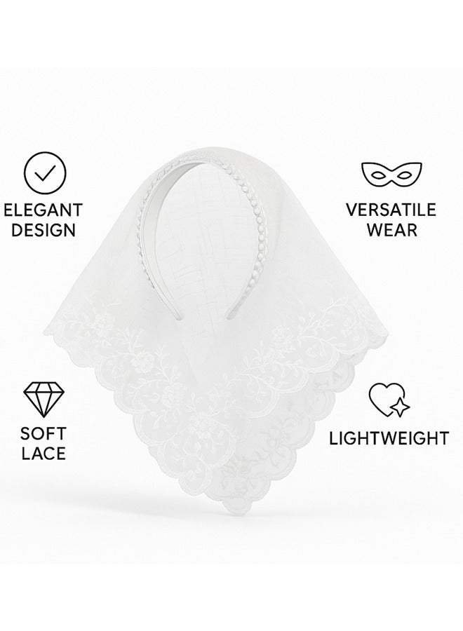 Glimso Chiffon Hair Scarf Headband for Women – Boho Lace Triangle Bandana, Non-Slip Head Covering, Soft Kerchief Turban for Hair Styling  - Image 3