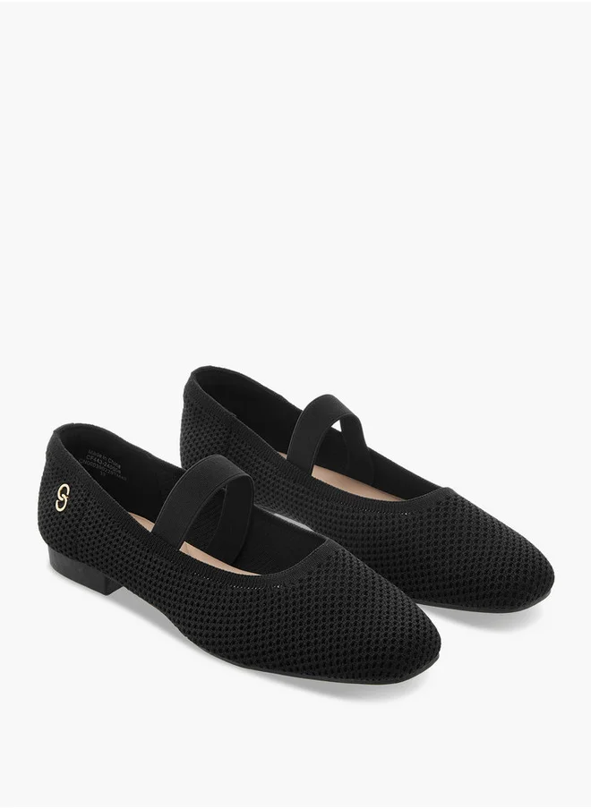 Celeste Women's Elastic Strap Detail Slip-On Ballerina Shoes