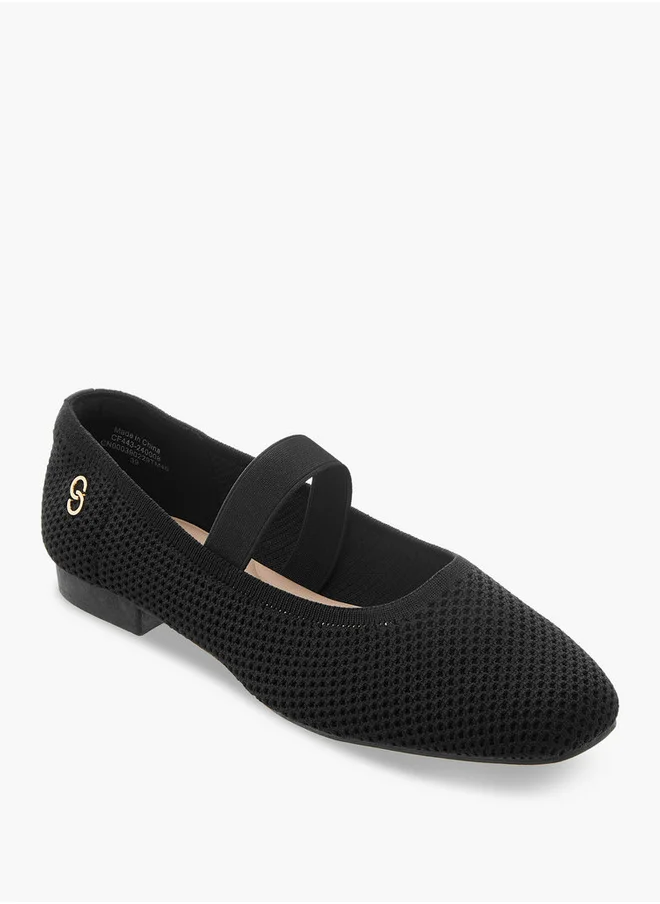 Celeste Women's Elastic Strap Detail Slip-On Ballerina Shoes