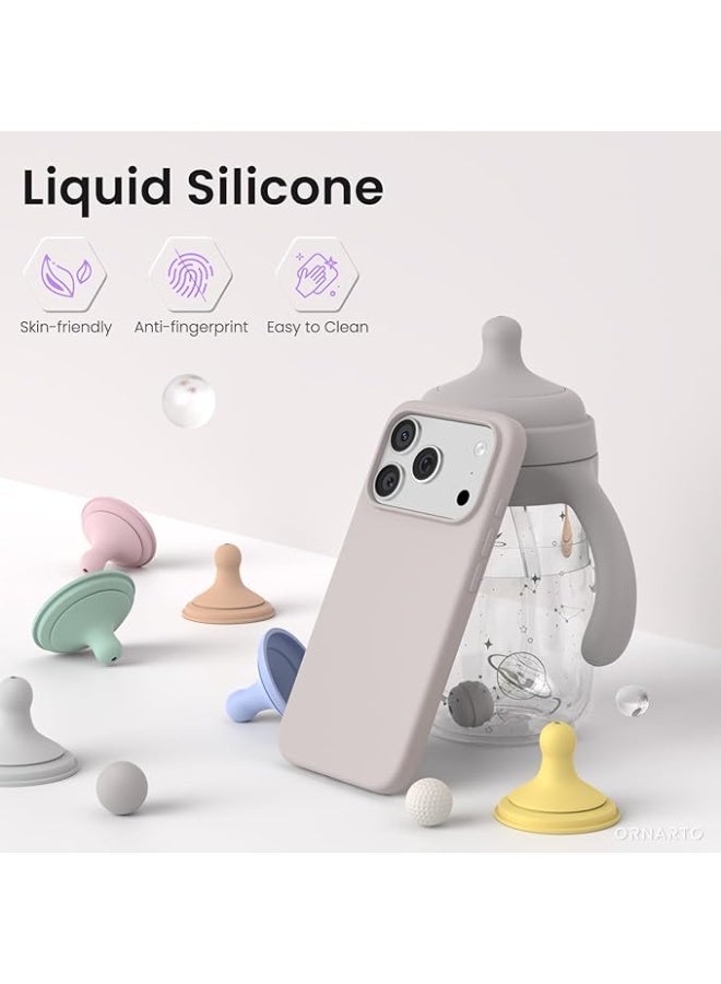 Compatible with iPhone 17 Pro Max Case 6.9", Slim Liquid Silicone Soft Gel Rubber Shockproof Protective Cover with Anti-Scratch Microfiber Lining (Gray Purple) - Image 2