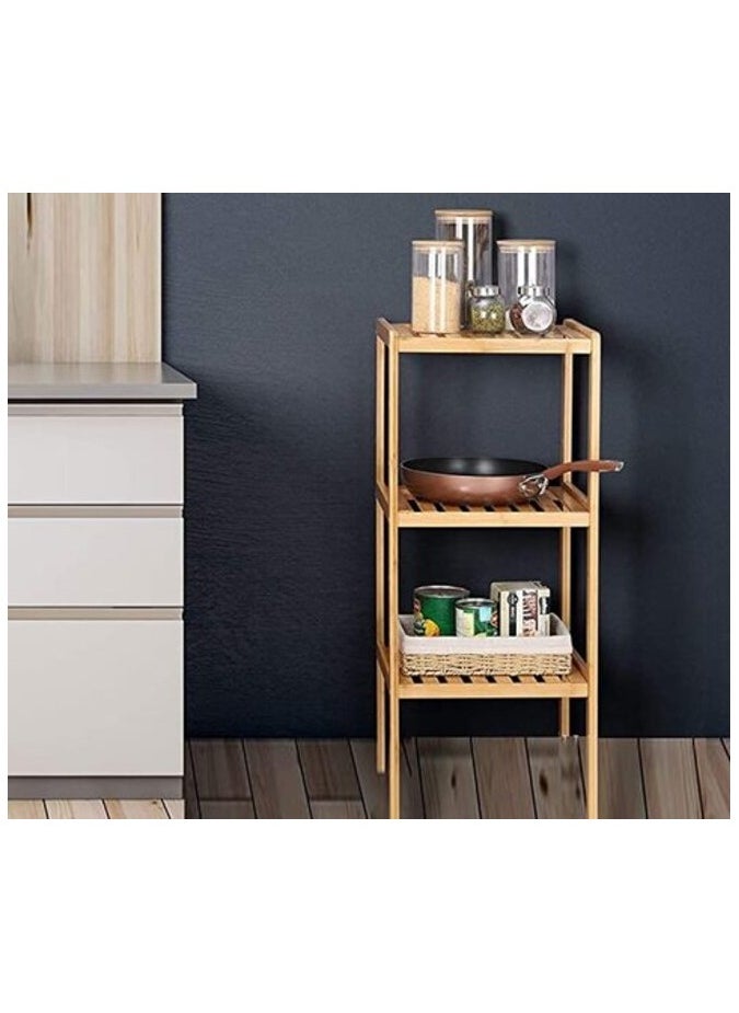 AtrauX - AtrauX 3-Layers Bamboo Multifunctional Rack, Towel Shelf Kitchen Corner Storage Plant Flower Rack Organizer - Image 1