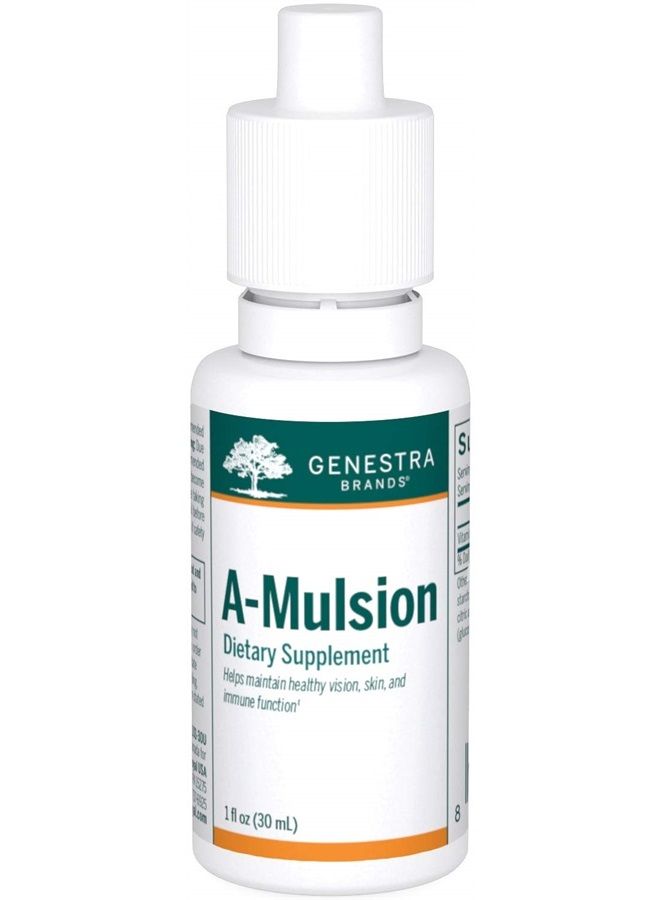 Genestra Brands A-Mulsion - Emulsified Vitamin A Liquid - 1 fl. oz. - Citrus Flavor - Image 1