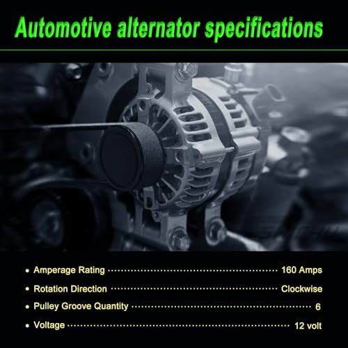 SHICHU Alternator Compatible with 2007 Aspen Durango Commander Grand Cherokee 2009-2013 Ram 1500 2007-2010 Nitro Liberty 11-12 1500 3.7L V6 4.7L V8 Replace for: 56029914A 11240N6G1 4210000711 - Image 4
