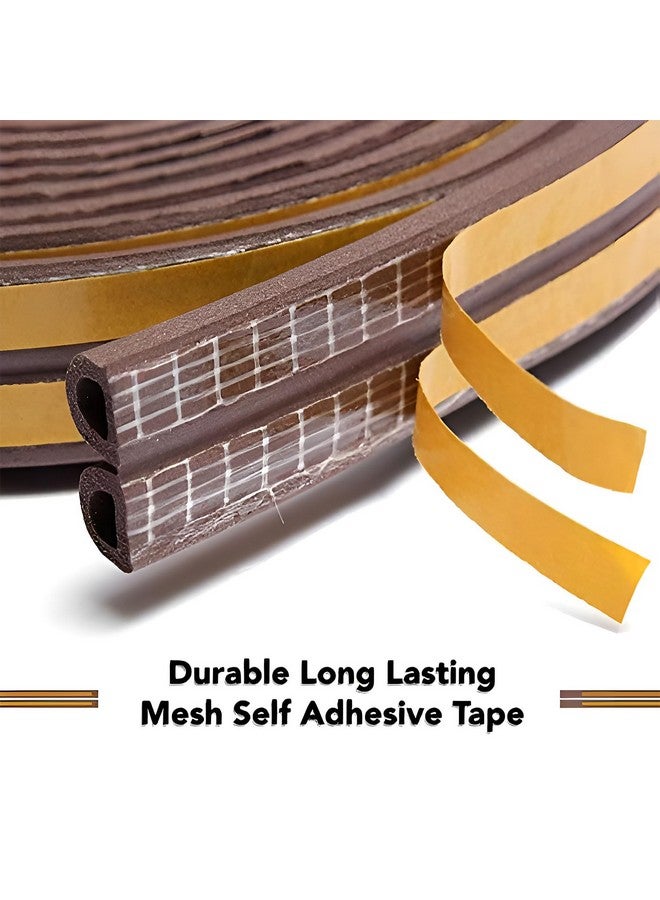 Volo VOLO Rubber Self-Adhesive Sound Proofing Door Seal,6 Meter (2 X 3Mtr)(19.68Ft),Sound Proof D Seal,Weather Proof,Dust Proof,Insect/Lizard Blocker,Collision Avoidance For Door/Window In Brown Color.  - Image 2