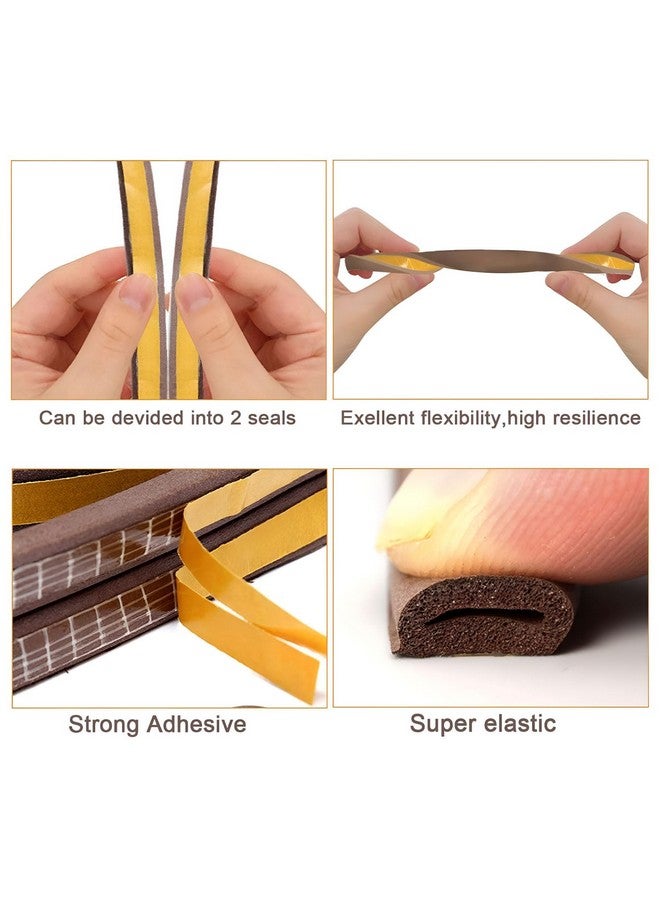 Volo VOLO Rubber Self-Adhesive Sound Proofing Door Seal,6 Meter (2 X 3Mtr)(19.68Ft),Sound Proof D Seal,Weather Proof,Dust Proof,Insect/Lizard Blocker,Collision Avoidance For Door/Window In Brown Color.  - Image 4