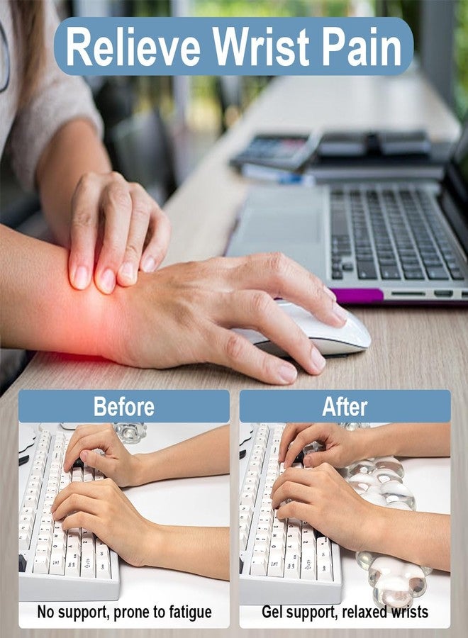 Sumgsn Gel Cloud Keyboard Wrist Rest Set with Ergonomic Mousepad Wrist Support for Computer/Laptop/Gaming/Home/Office/Typing Pain Relief - Image 3