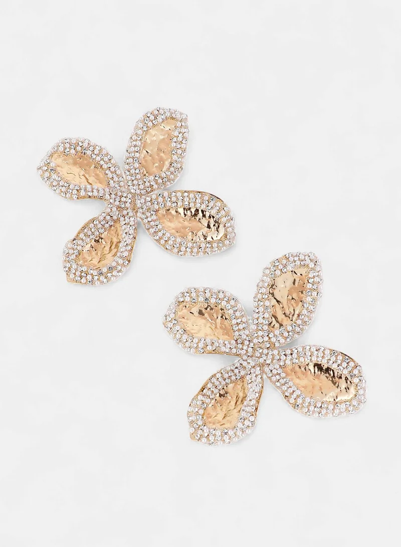 Sohi  Women's The Oulined Petaliafloral Drop Earrings for Women | Best Price UAE