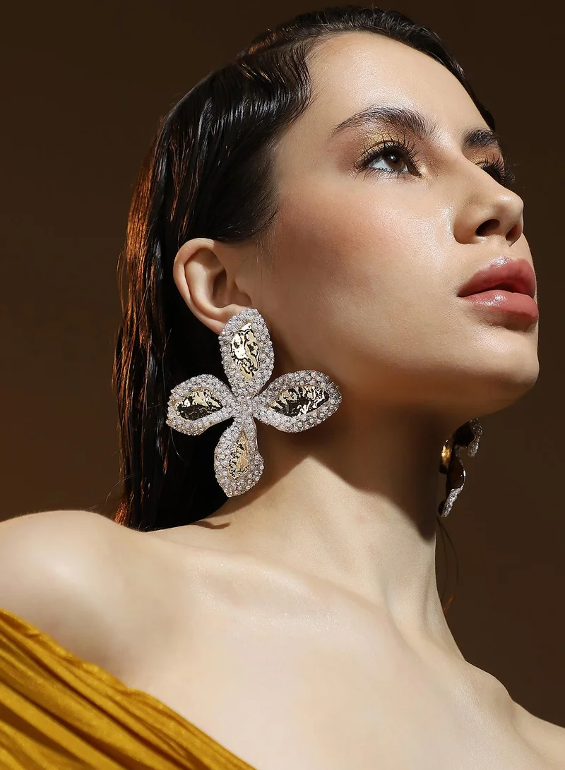 Sohi  Women's The Oulined Petaliafloral Drop Earrings for Women | Best Price UAE