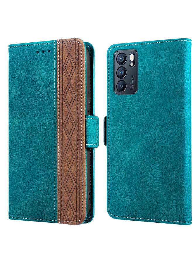 اس-توب جراب لهاتف OPPO Reno6 5G، جراب هاتف جلدي بخياطة جانبية مغناطيسية بتقنية RFID - Image 2