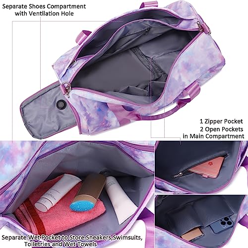 Meisohua Ballet Dance Bag for Girls Princess Sports Duffle Bags Overnight Travel Duffel for Girl Gym Bag with Shoes Compartment Water Resistant - Image 5
