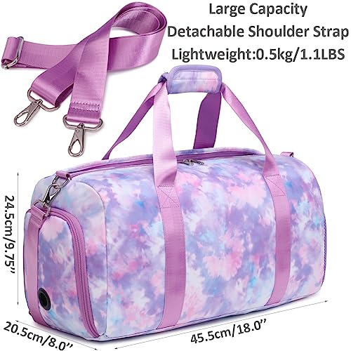 Meisohua Ballet Dance Bag for Girls Princess Sports Duffle Bags Overnight Travel Duffel for Girl Gym Bag with Shoes Compartment Water Resistant - Image 2