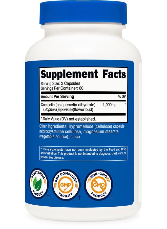 Nutricost Quercetin 1000mg, 120 Capsules - Vegetarian Capsules, 60 Servings, 500mg Per Capsule, Non-GMO, Gluten Free - Image 4